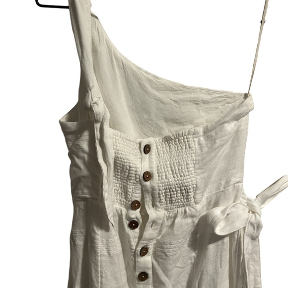 Free People at Leisure Midi Wrap Around Dress White One Strap size S - Picture 7 of 14